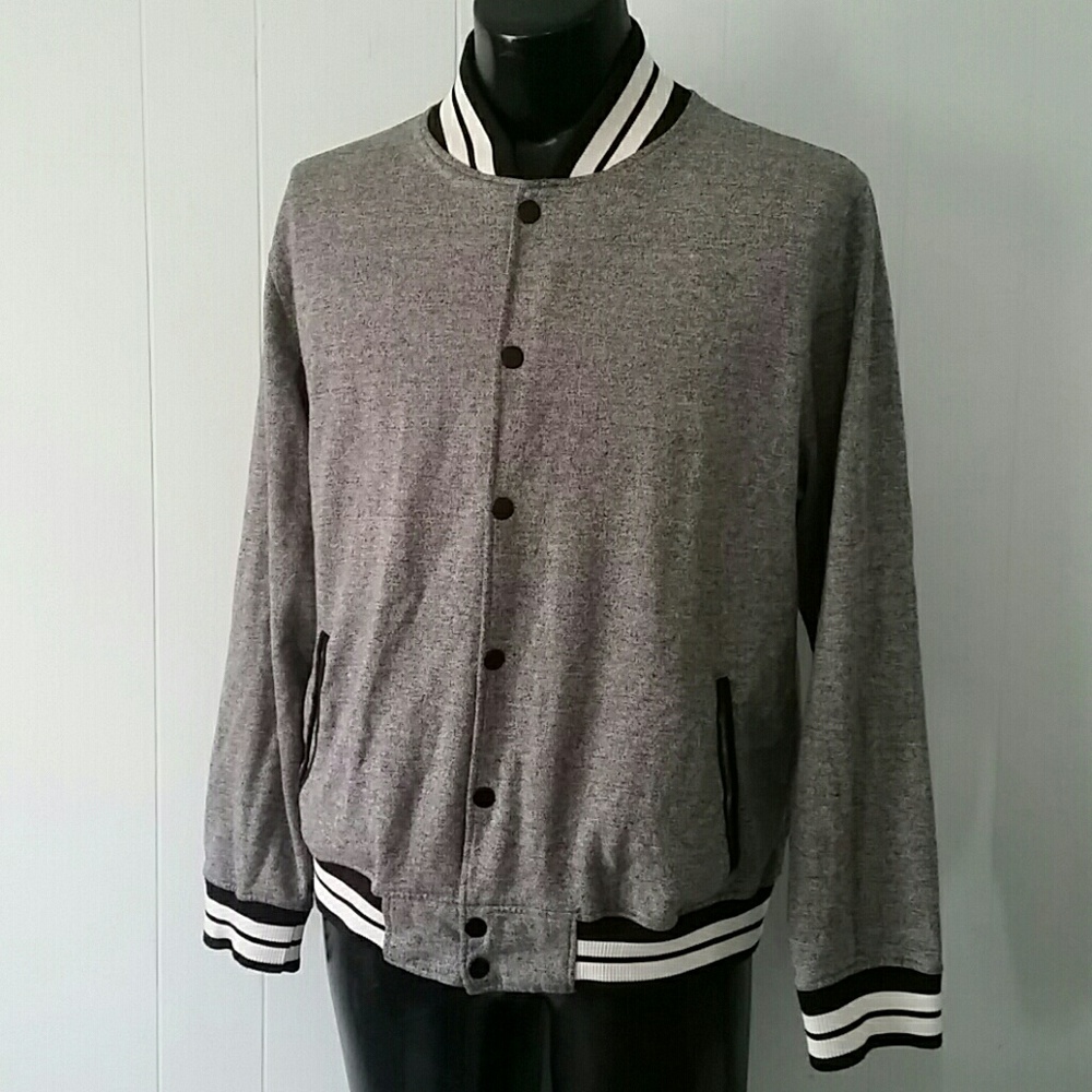 Simple Jacket Coat Varsity Bomber Heather Gray